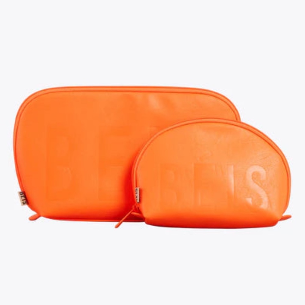 THE COSMETIC POUCH SET IN CREAMSICLE. Like new.BEIS